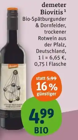 tegut Demeter biovitis demeter biovitis Angebot