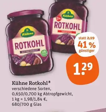 tegut Kühne rotkohl Angebot