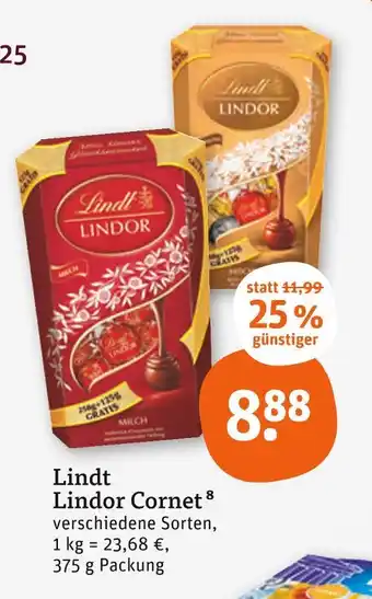 tegut Lindt lindor cornet Angebot