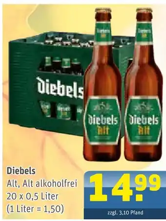 Getränke Arena Diebels alt, alt alkoholfrei Angebot