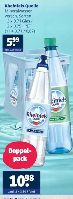 Getränkewelt Rheinfels quelle mineralwasser Angebot