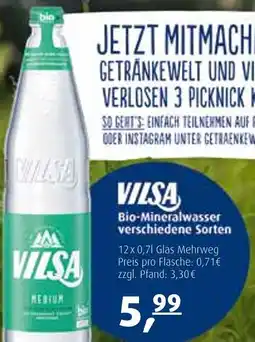 Getränkewelt Vilsa bio-mineralwasser Angebot