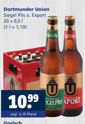 Getränkewelt Dortmunder union siegel pils o. export Angebot