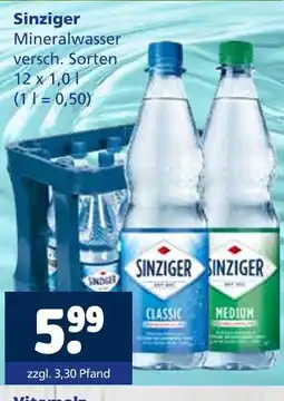 Getränkewelt Sinziger mineralwasser Angebot
