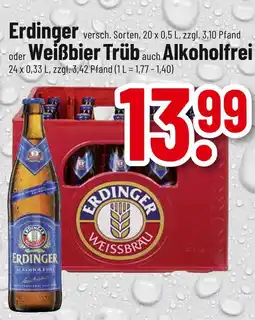 trinkgut Erdinger erdinger oder weißbier trüb auch alkoholfrei Angebot