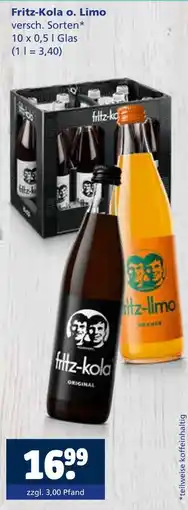 Getränkewelt Fritz-kola fritz-kola o. limo Angebot