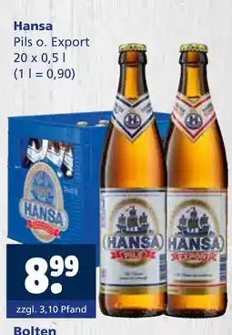 Getränkewelt Hansa pils o. export Angebot