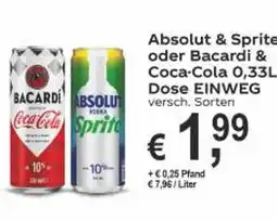 Getränkeparadies Gefromm Bacardi bacardi & coca-cola Angebot