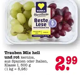 E-Center Edeka trauben mix hell und rot Angebot