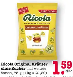 E-Center Ricola original kräuter ohne zucker Angebot
