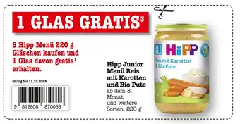 E-Center Hipp junior menü reis mit karotten und bio pute Angebot