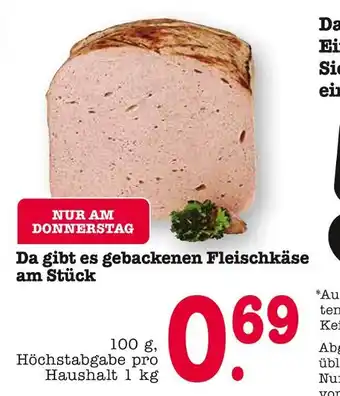E-Center Gebackenen fleischkäse am stück Angebot