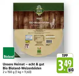 E-Center Bioland unsere heimat – echt & gut bio bioland-weizenböden Angebot