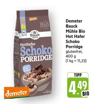 E-Center Demeter bauck mühle bio hot hafer schoko porridge Angebot