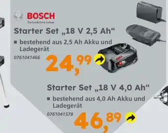 Globus Baumarkt Bosch starter set „18 v 2,5 ah“ Angebot