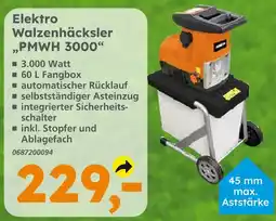 Globus Baumarkt Elektro walzenhäcksler „pmwh 3000“ Angebot