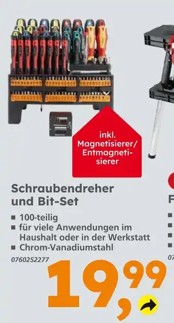 Globus Baumarkt Schraubendreher und bit-set Angebot