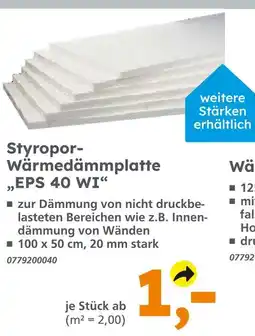 Globus Baumarkt Styropor-wärmedämmplatte „eps 40 wi“ Angebot