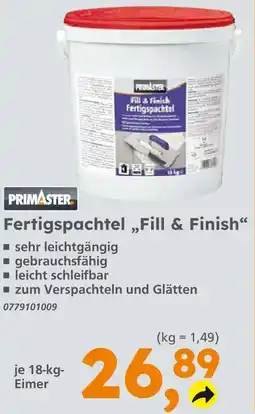 Globus Baumarkt Primaster fertigspachtel „fill & finish“ Angebot