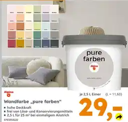 Globus Baumarkt Alpina wandfarbe „pure farben“ Angebot