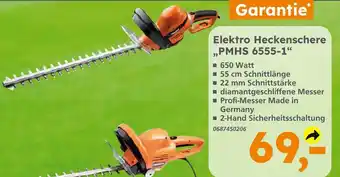 Globus Baumarkt Elektro heckenschere „pmhs 6555-1“ Angebot