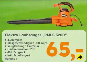 Globus Baumarkt Elektro laubsauger „pmls 3200“ Angebot