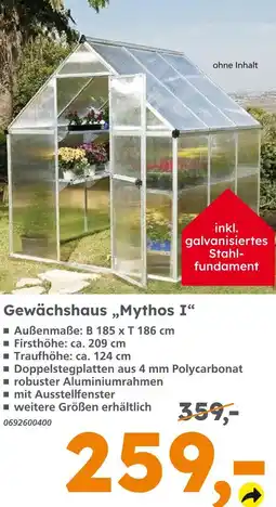 Globus Baumarkt Gewächshaus „mythos i“ Angebot