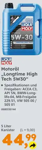 Globus Baumarkt Liqui moly motoröl longtime high tech 5w30 Angebot