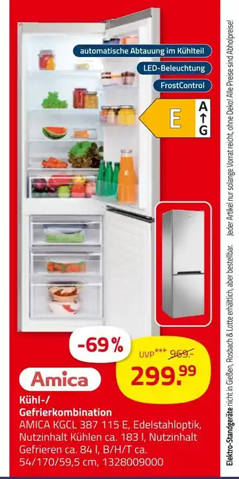 ROLLER Kühl-/ gefrierkombination Angebot