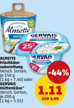 PENNY Almette frischkäsezubereitung oder hüttenkäse Angebot