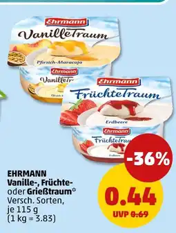 PENNY Ehrmann vanille-, früchte- oder grießtraum Angebot