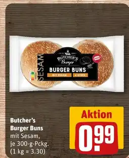 REWE Butcher's burger buns mit sesam Angebot