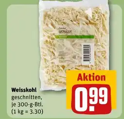 REWE Weisskohl geschnitten Angebot