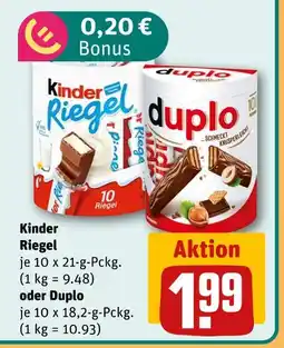 REWE Kinder riegel oder duplo Angebot