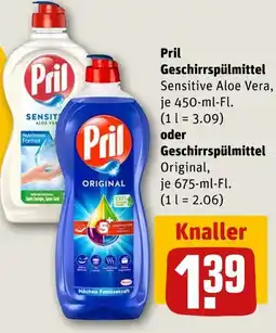 REWE Pril geschirrspülmittel sensitive aloe vera Angebot