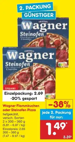 Netto Marken-Discount Original Wagner Steinofen-Pizza Salami Angebot