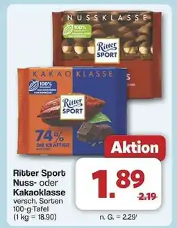 Famila Nord Ost Ritter Sport Nuss- oder Kakaoklasse Angebot