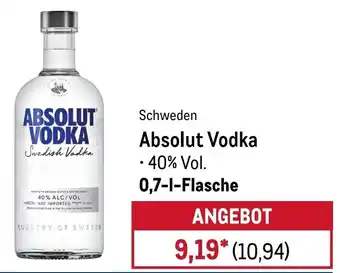 METRO Absolut Vodka Angebot