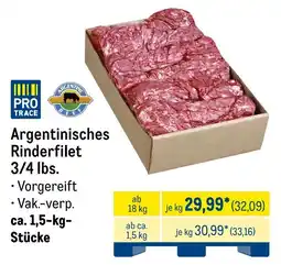 METRO Argentinisches Rinderfilet 3/4 lbs. Angebot