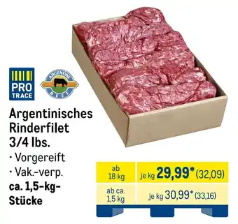 METRO Argentinisches Rinderfilet 3/4 lbs. Angebot