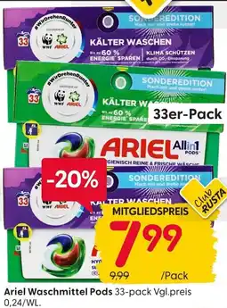 Rusta Ariel Waschmittel Pods 33-pack Angebot