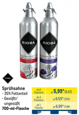 METRO RIOBA Sprühsahne Angebot
