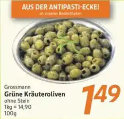 inkoop Grossmann Grüne Kräuteroliven Angebot
