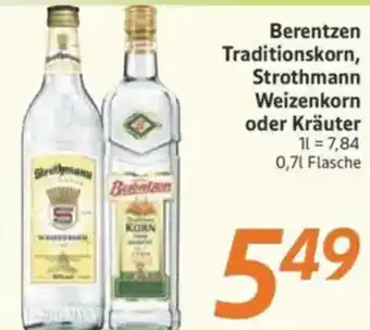 inkoop Berentzen Traditionskorn, Strothmann Weizenkorn oder Kräuter Angebot