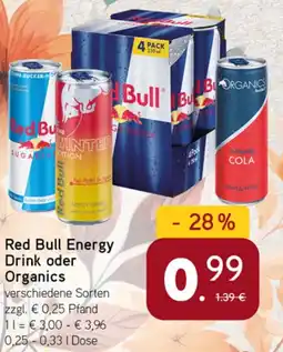 Dornseifer Red Bull Energy Drink oder Organics Angebot