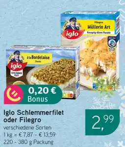 Dornseifer Iglo Schlemmerfilet oder Filegro Angebot