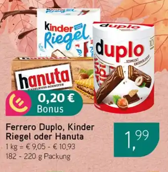 Dornseifer Ferrero Duplo, Kinder Riegel oder Hanuta Angebot