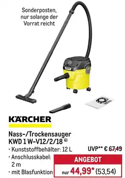 METRO KÄRCHER Nass-/Trockensauger KWD 1 W-V12/2/18 Angebot