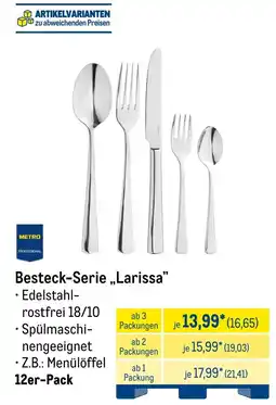 METRO METRO PROFESSIONAL Besteck-Serie „Larissa" Angebot