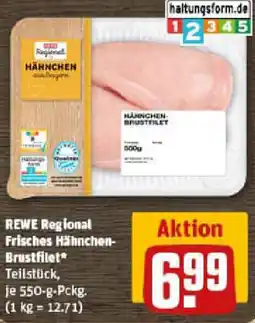 REWE REWE Regional Frisches Hähnchen- Brustfilet Angebot